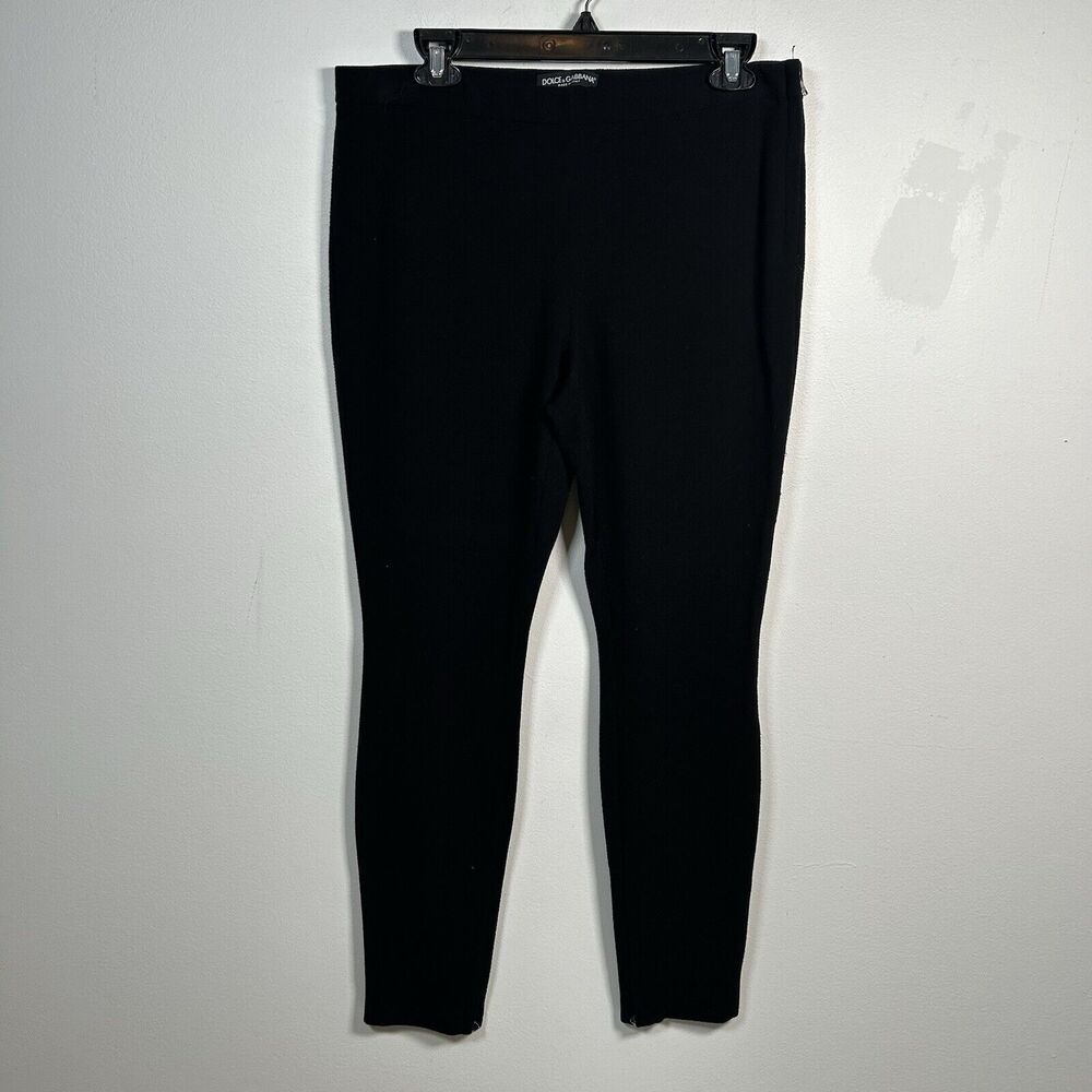 Dolce & Gabbana Dress Pants Black Italy Ankle Zip Stretch Women's Size 46 US 10